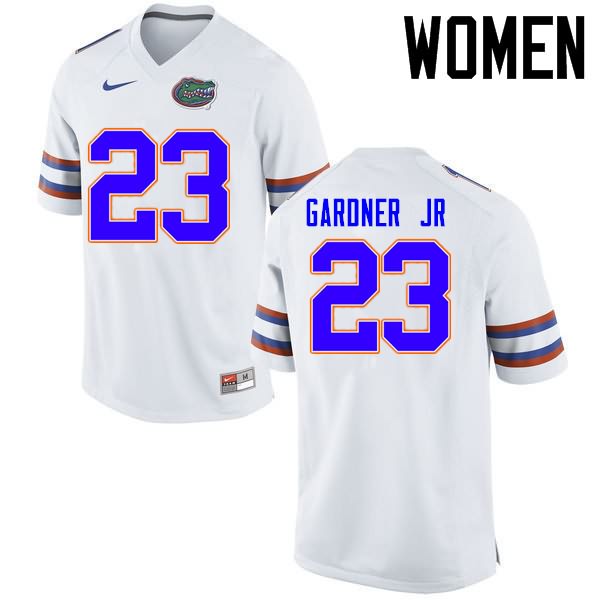 NCAA Florida Gators Chauncey Gardner Jr. Women's #23 Nike White Stitched Authentic College Football Jersey WAZ5864QE